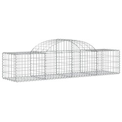 vidaXL Gabione mit Hochbogen 200x50x40/60 cm Verzinktes Eisen