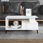 vidaXL Couchtisch Hochglanz-Weiß 90x49x45 cm Holzwerkstoff vidaXL Couchtisch Hochglanz-Weiß 90x49x45 cm Holzwerkstoff