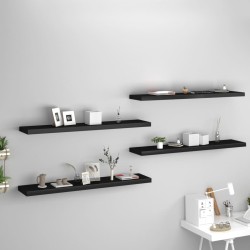 vidaXL Schwebende Wandregale 4 Stk. Schwarz 120x23,5x3,8 cm MDF