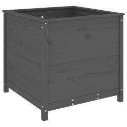 vidaXL Pflanzkübel Grau 82,5x82,5x78 cm Massivholz Kiefer