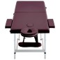 vidaXL Massageliege Klappbar 2-Zonen Aluminiumgestell Bordeaux-Lila