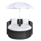 vidaXL Gartenbett mit Sonnenschirm Braun Poly Rattan vidaXL Gartenbett mit Sonnenschirm Braun Poly Rattan