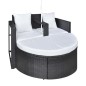 vidaXL Gartenbett mit Sonnenschirm Braun Poly Rattan vidaXL Gartenbett mit Sonnenschirm Braun Poly Rattan