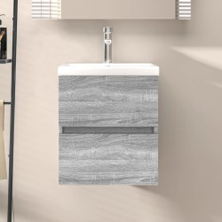 vidaXL Waschbeckenschrank Grau Sonoma 41x38,5x45 cm Holzwerkstoff