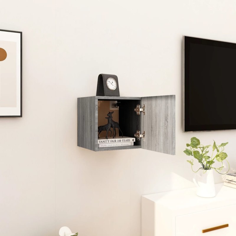 vidaXL TV-Wandschrank Grau Sonoma 30,5x30x30 cm vidaXL TV-Wandschrank Grau Sonoma 30,5x30x30 cm