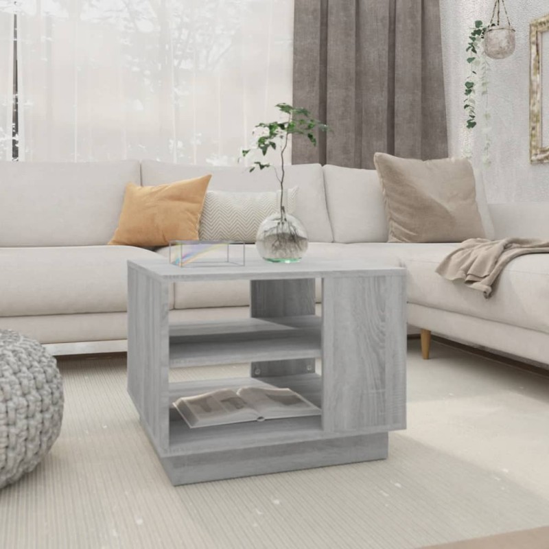 vidaXL Couchtisch Grau Sonoma 55x55x43 cm Holzwerkstoff vidaXL Couchtisch Grau Sonoma 55x55x43 cm Holzwerkstoff