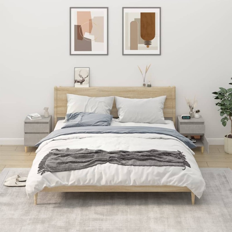 vidaXL Nachttische 2 Stk. Betongrau 40x35x50 cm vidaXL Nachttische 2 Stk. Betongrau 40x35x50 cm