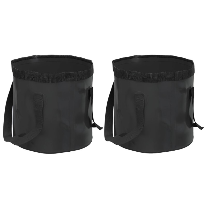vidaXL Falteimer 2 Stk. Schwarz 20 L PVC vidaXL Falteimer 2 Stk. Schwarz 20 L PVC