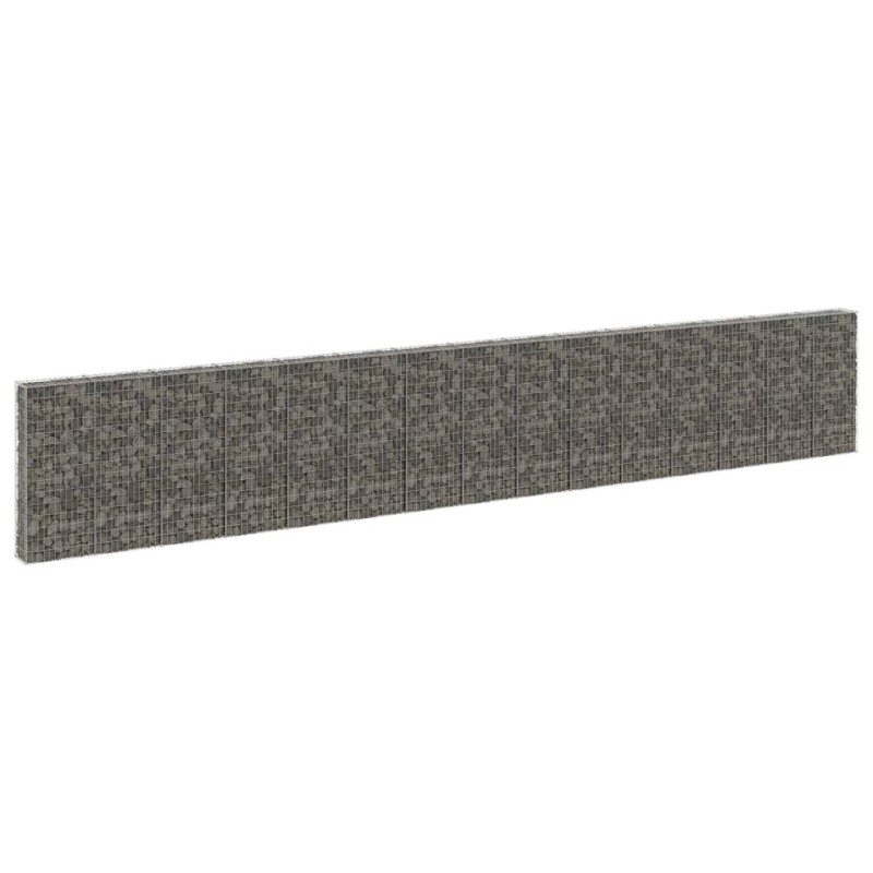 vidaXL Gabionenwand mit Abdeckung Verzinkter Stahl 900x30x150 cm vidaXL Gabionenwand mit Abdeckung Verzinkter Stahl 900x30x150 cm