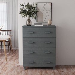 vidaXL Sideboard HAMAR Dunkelgrau 79x40x103,5 cm Massivholz Kiefer