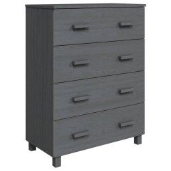 vidaXL Sideboard HAMAR Dunkelgrau 79x40x103,5 cm Massivholz Kiefer