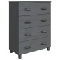 vidaXL Sideboard HAMAR Dunkelgrau 79x40x103,5 cm Massivholz Kiefer vidaXL Sideboard HAMAR Dunkelgrau 79x40x103,5 cm Massivholz Kiefer