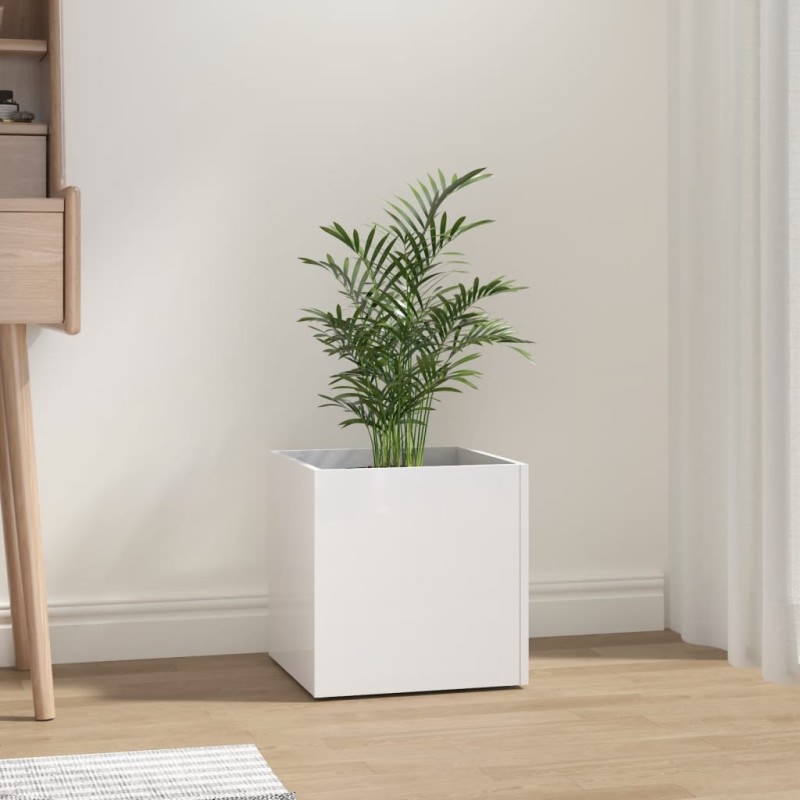 vidaXL Pflanzgefäß Hochglanz-Weiß 40x40x40 cm Holzwerkstoff vidaXL Pflanzgefäß Hochglanz-Weiß 40x40x40 cm Holzwerkstoff
