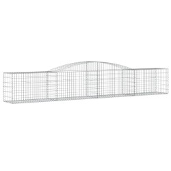 vidaXL Gabione mit Hochbogen 400x50x60/80 cm Verzinktes Eisen