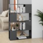 vidaXL Bücherregal Raumteiler Hochglanz-Grau 80x24x124,5 cm vidaXL Bücherregal Raumteiler Hochglanz-Grau 80x24x124,5 cm