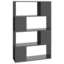 vidaXL Bücherregal Raumteiler Hochglanz-Grau 80x24x124,5 cm
