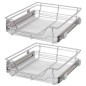 vidaXL Einbauschublade Korbauszug 2 Stk. Silbern 500 mm vidaXL Einbauschublade Korbauszug 2 Stk. Silbern 500 mm