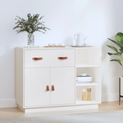 vidaXL Sideboard Weiß 98,5x40x75 cm Massivholz Kiefer