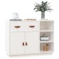 vidaXL Sideboard Weiß 98,5x40x75 cm Massivholz Kiefer vidaXL Sideboard Weiß 98,5x40x75 cm Massivholz Kiefer