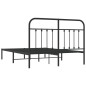vidaXL Bettgestell mit Kopfteil Metall Schwarz 140x190 cm vidaXL Bettgestell mit Kopfteil Metall Schwarz 140x190 cm