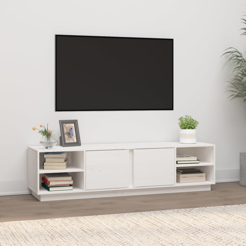 vidaXL TV-Schrank Weiß 156x40x40 cm Massivholz Kiefer vidaXL TV-Schrank Weiß 156x40x40 cm Massivholz Kiefer