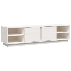 vidaXL TV-Schrank Weiß 156x40x40 cm Massivholz Kiefer