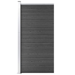 vidaXL Zaunelement WPC 95x186 cm Schwarz