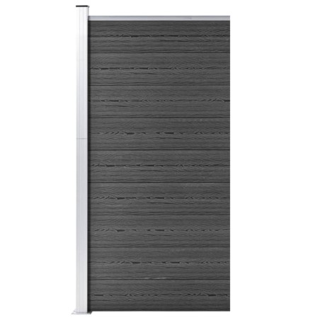 vidaXL Zaunelement WPC 95x186 cm Schwarz