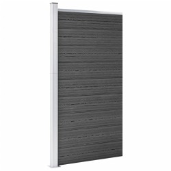 vidaXL Zaunelement WPC 95x186 cm Schwarz