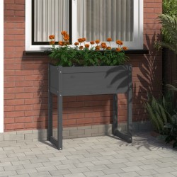 vidaXL Pflanzkübel Grau 78x40x81 cm Massivholz Kiefer