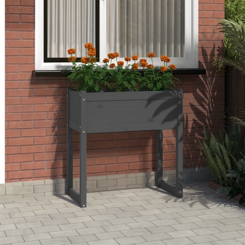 vidaXL Pflanzkübel Grau 78x40x81 cm Massivholz Kiefer vidaXL Pflanzkübel Grau 78x40x81 cm Massivholz Kiefer