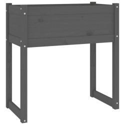 vidaXL Pflanzkübel Grau 78x40x81 cm Massivholz Kiefer