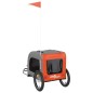 vidaXL Fahrradanhänger Hunde Orange und Grau Oxford-Gewebe und Eisen vidaXL Fahrradanhänger Hunde Orange und Grau Oxford-Gewebe und Eisen