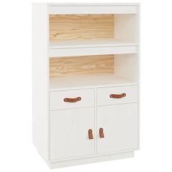 vidaXL Highboard Weiß 67x40x108,5 cm Massivholz Kiefer