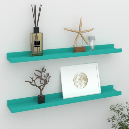 vidaXL Wandregale 2 Stk. Blau 60x9x3 cm