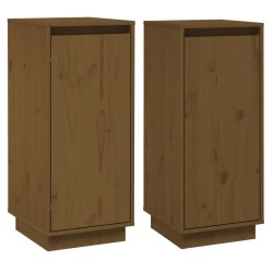 vidaXL Sideboards 2 Stk. Honigbraun 31,5x34x75 cm Massivholz Kiefer