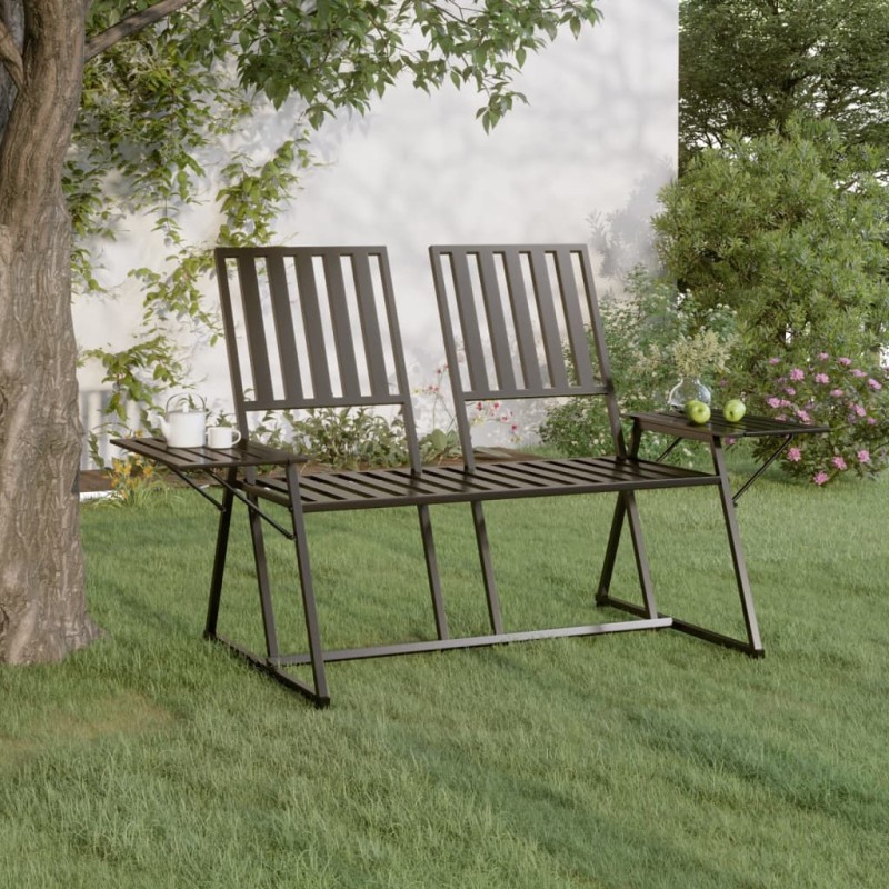 vidaXL 2-Sitzer-Gartenbank 165 cm Schwarz Stahl vidaXL 2-Sitzer-Gartenbank 165 cm Schwarz Stahl
