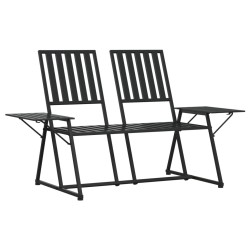 vidaXL 2-Sitzer-Gartenbank 165 cm Schwarz Stahl