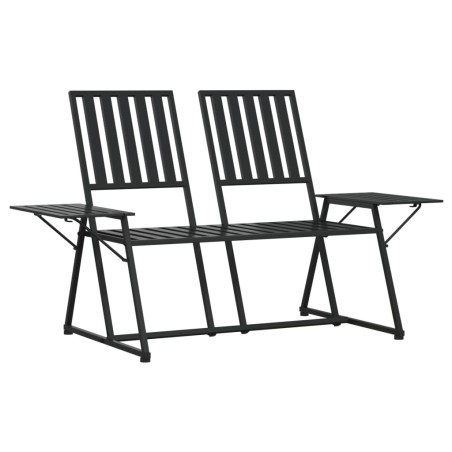vidaXL 2-Sitzer-Gartenbank 165 cm Schwarz Stahl