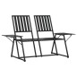 vidaXL 2-Sitzer-Gartenbank 165 cm Schwarz Stahl vidaXL 2-Sitzer-Gartenbank 165 cm Schwarz Stahl