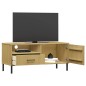 vidaXL TV-Schrank OSLO mit Metallbeinen Braun Massivholz Kiefer vidaXL TV-Schrank OSLO mit Metallbeinen Braun Massivholz Kiefer