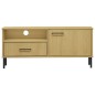 vidaXL TV-Schrank OSLO mit Metallbeinen Braun Massivholz Kiefer vidaXL TV-Schrank OSLO mit Metallbeinen Braun Massivholz Kiefer