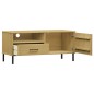 vidaXL TV-Schrank OSLO mit Metallbeinen Braun Massivholz Kiefer vidaXL TV-Schrank OSLO mit Metallbeinen Braun Massivholz Kiefer