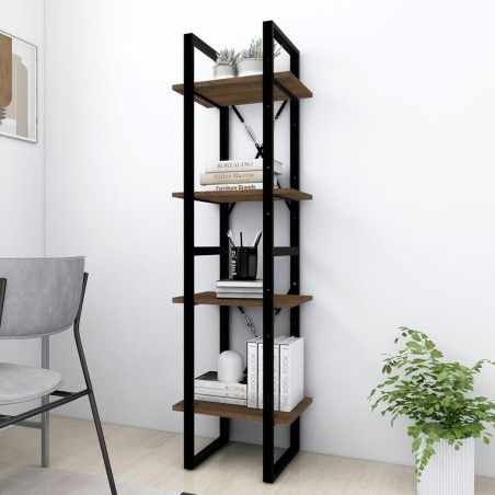 vidaXL Bücherregal 4 Fächer Braun Eiche 40x30x140 cm Holzwerkstoff