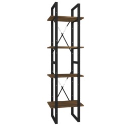 vidaXL Bücherregal 4 Fächer Braun Eiche 40x30x140 cm Holzwerkstoff