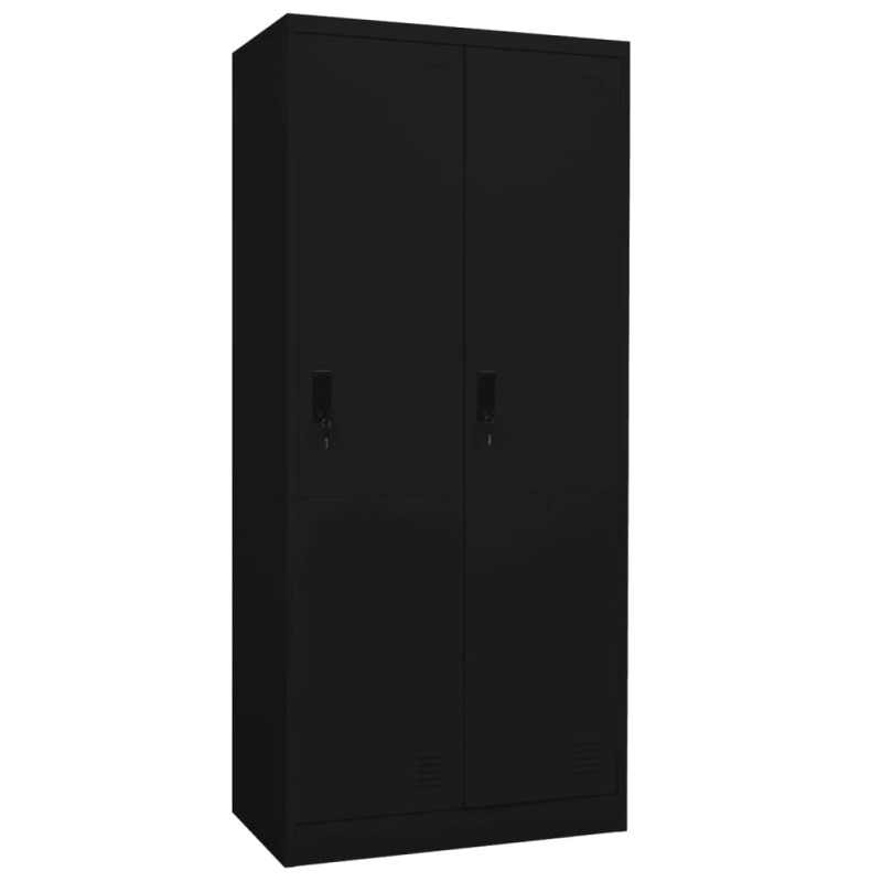 vidaXL Kleiderschrank Schwarz 80x50x180 cm Stahl vidaXL Kleiderschrank Schwarz 80x50x180 cm Stahl