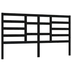 vidaXL Bett-Kopfteil Schwarz 206x4x104 cm Massivholz Kiefer