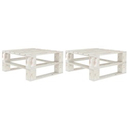 vidaXL Outdoor-Tische Paletten 2 Stk. Holz Weiß
