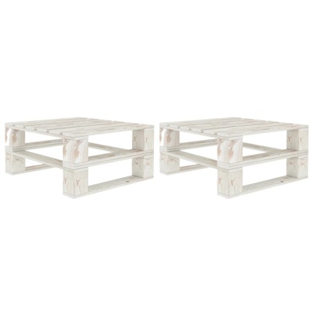 vidaXL Outdoor-Tische Paletten 2 Stk. Holz Weiß