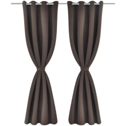 Verdunkelungs-Vorhänge mit Metallringen 135 x 245 cm Braun blackout